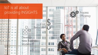 Process
Efficiency
Cost
Reduction
IoT is all about
providing INSIGHTS
Develop
New Business
Models
 