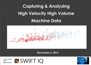 Capturing & Analyzing
High Velocity High Volume
Machine Data

December 3, 2013
Jason Lobel
CEO
@jasonlobel

	


	


	


	


 