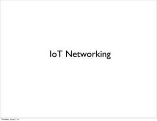 IoT Networking
Thursday, July 21, 16
 