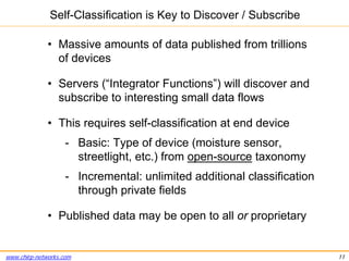 www.chirp-networks.com 11
Self-Classification is Key to Discover / Subscribe
• Massive amounts of data published from tril...