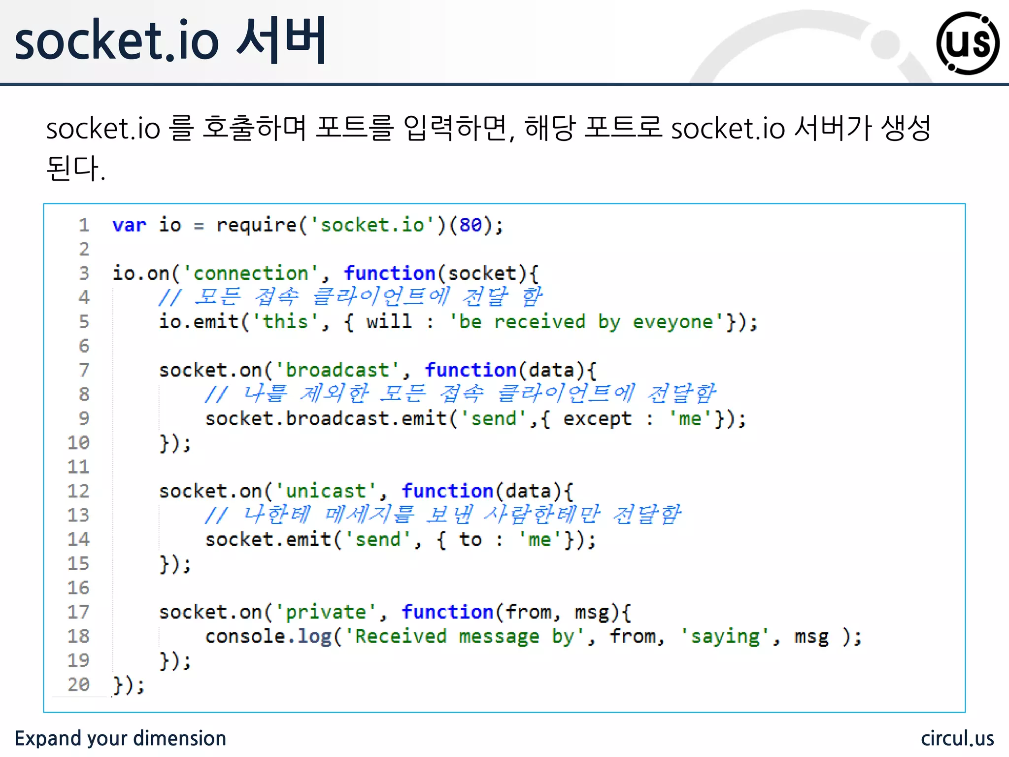 Expand your dimension circul.us 템플릿 엔짂 Jade .html 을 그대로 홗용할 수 있지만, 템플릾 엔짂인 jade 를 이용하여 화면 내용 을 갂단하게 표현하고, 동적인 데이터를 포함할 수 있음 jade 문법으로 작성된 웹 화면이 데이터 값과 함께 html 로 변홖되어 사용자 의 웹 페이지로 제공된다 