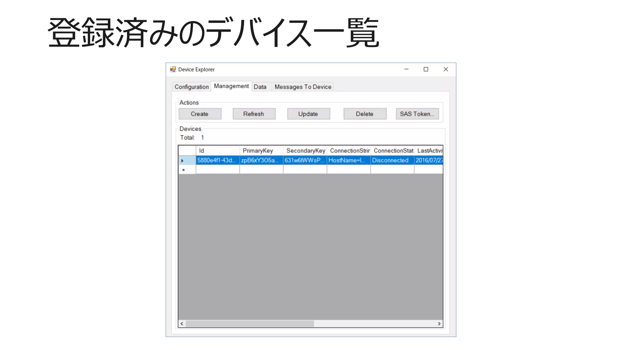 登録済みのデバイス一覧
 