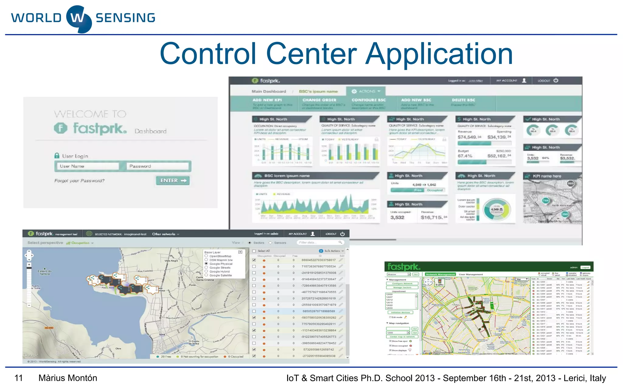 IoT & Smart Cities Ph.D. School 2013 - September 16th - 21st, 2013 - Lerici, ItalyMàrius Montón
Control Center Application
11
 