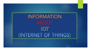 IOT
1999
The iot gets a name
Kevin ashton coins the term “internet of things”
and establishes MIT’s auto-ID center, a glob...