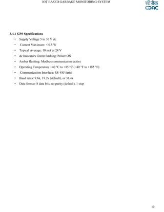 Project report on Iot Based Garbage Monitoring System | PDF