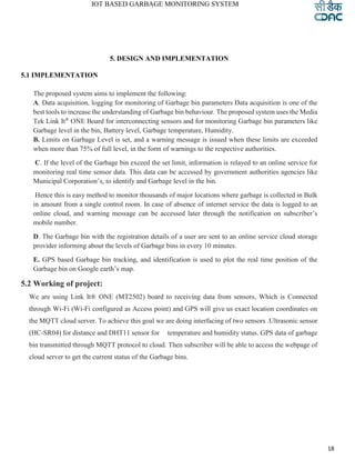 Project report on Iot Based Garbage Monitoring System | PDF