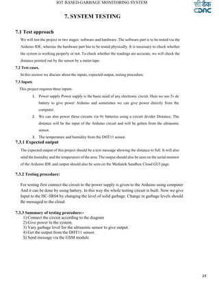 Project report on Iot Based Garbage Monitoring System | PDF