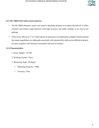 Project report on Iot Based Garbage Monitoring System | PDF
