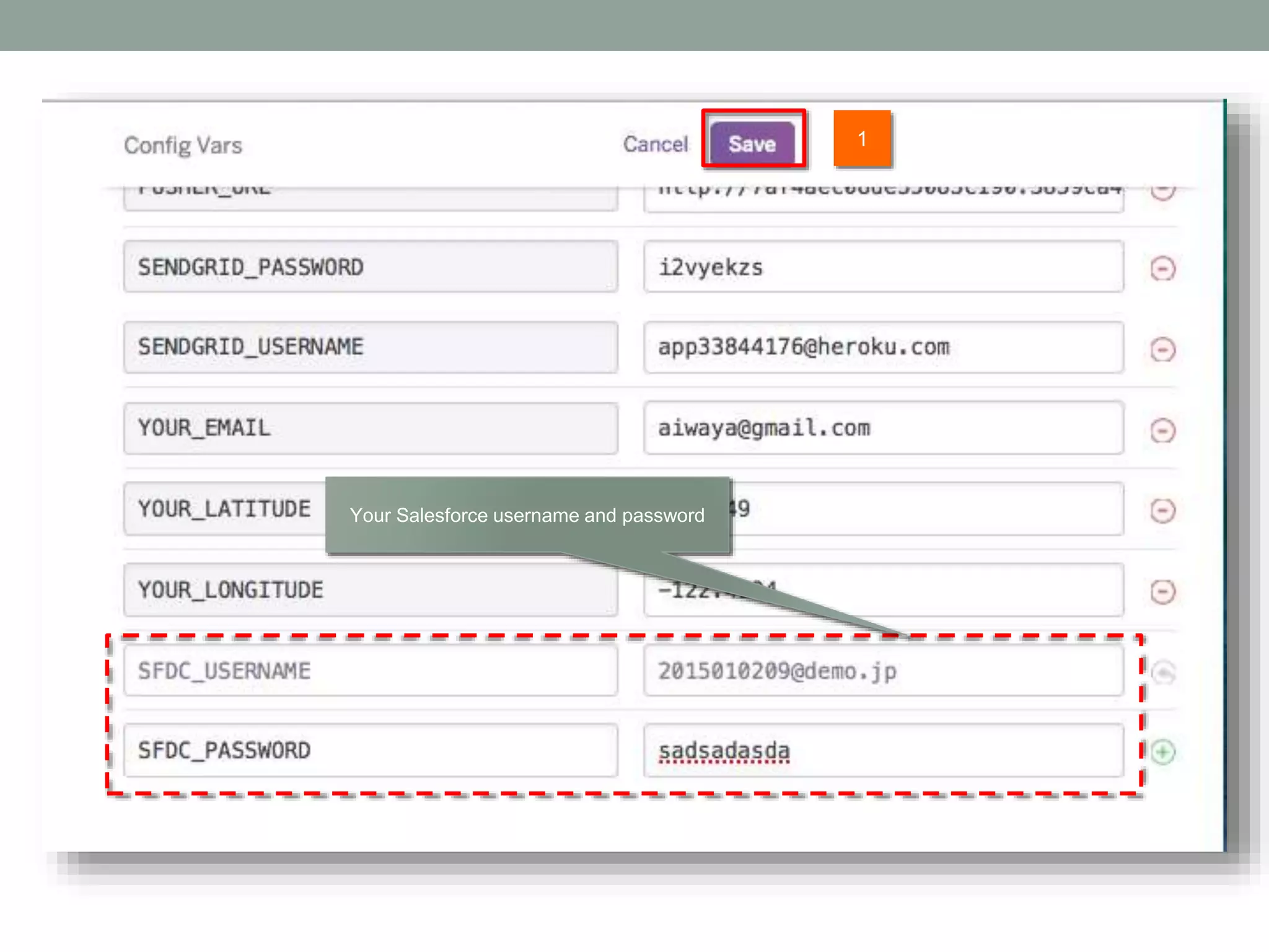 1 Your Salesforce username and password 