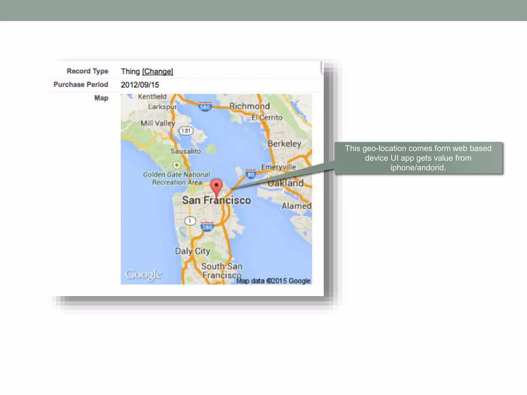 This geo-location comes form web based device UI app gets value from iphone/andorid. 