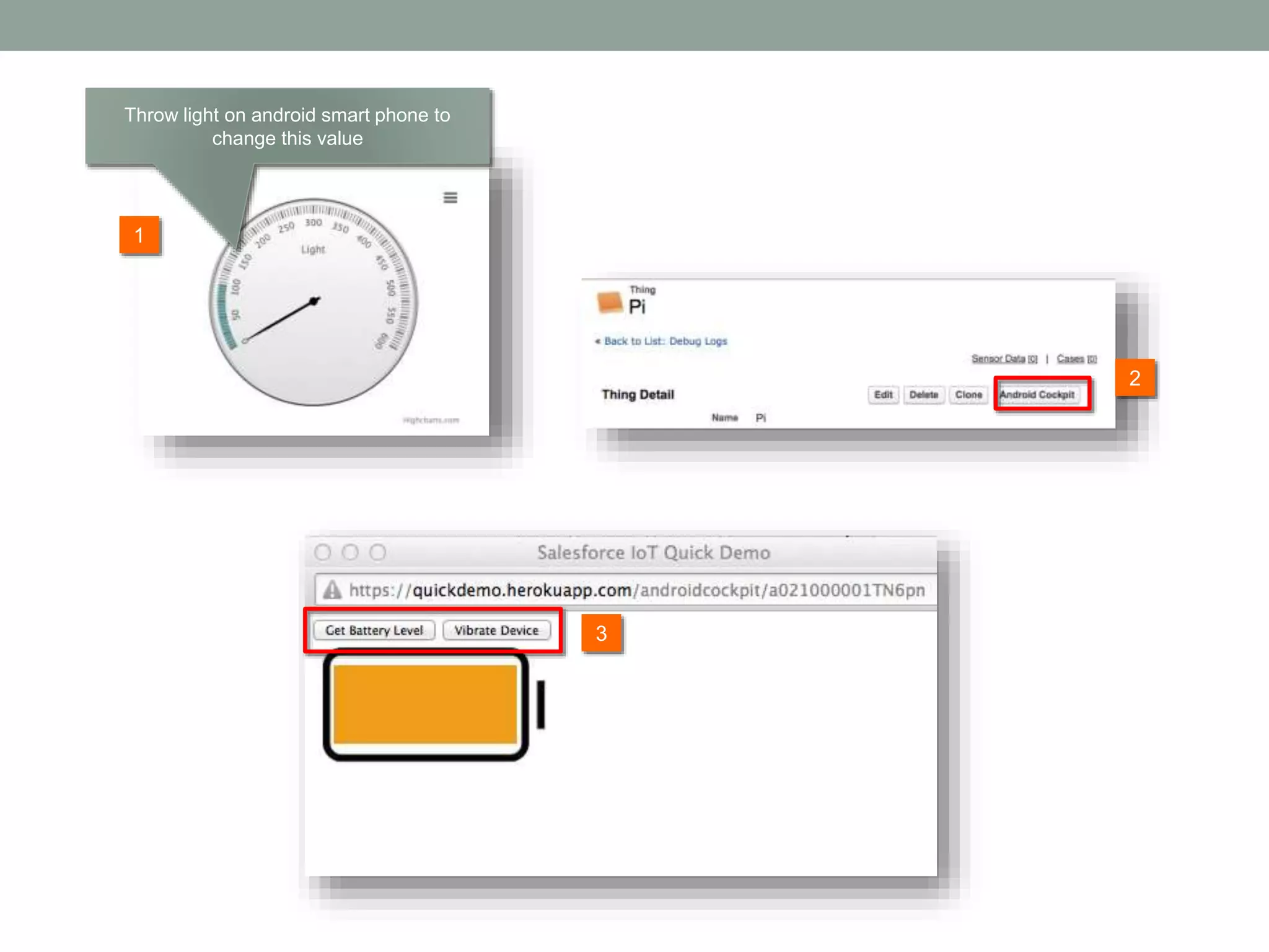1 3 2 Throw light on android smart phone to change this value 