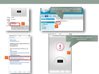 2
1
3
Enter you email address which your mobile
can receive.
4
Web based device UI app is on
iphone/android
 