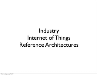 Another Web Of Things (WOT) Architecture Model
From https://en.wikipedia.org/wiki/Web_of_Things
Thursday, June 15, 17
 