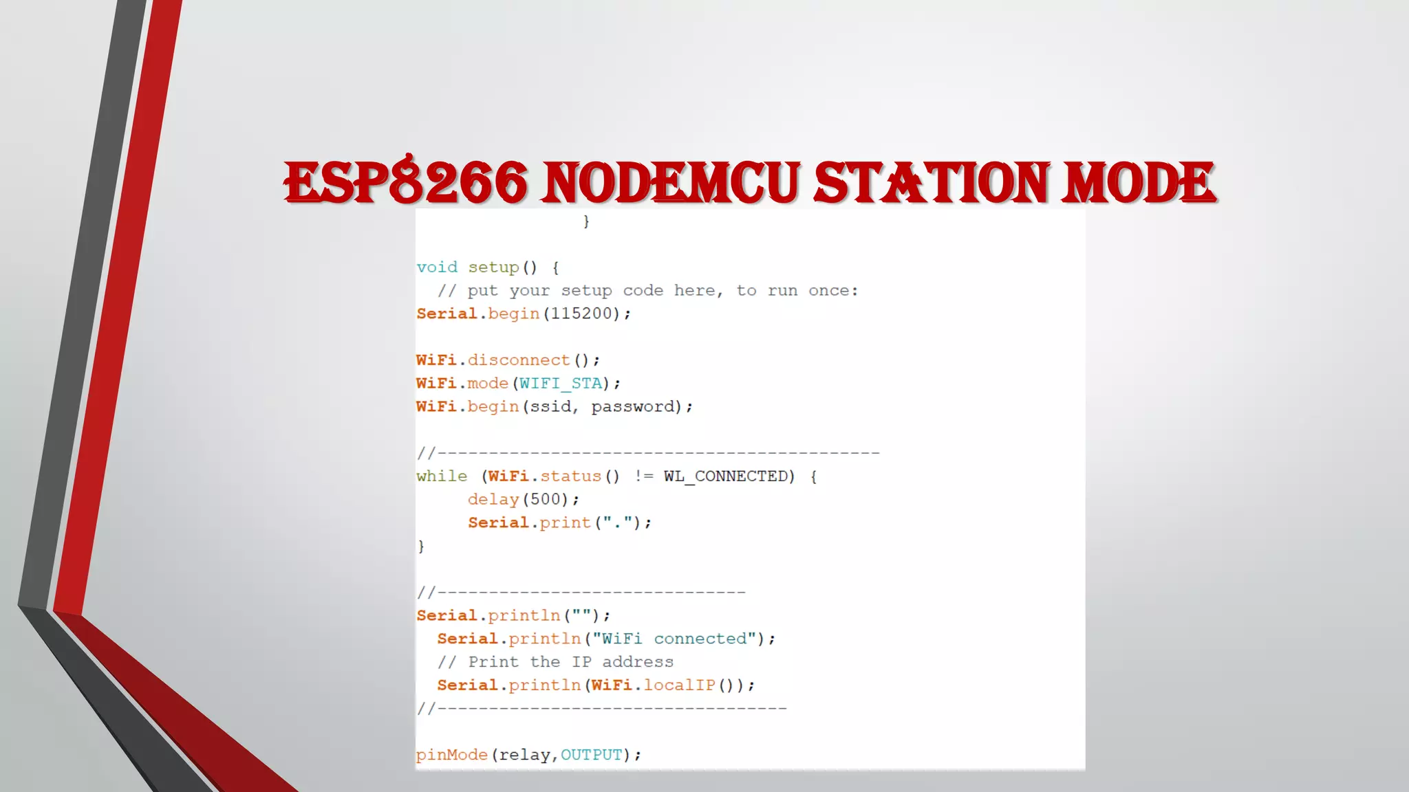 ESP8266 NodeMCU Station mode