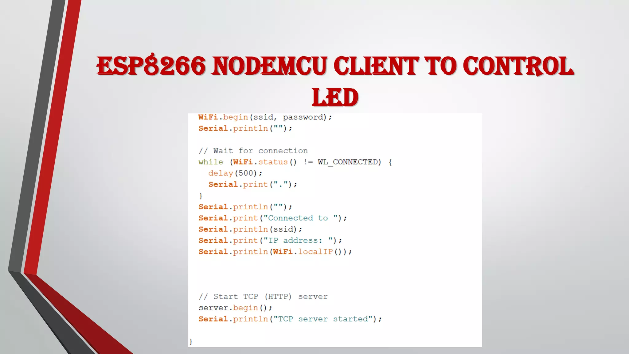 ESP8266 NodeMCU client to control led
