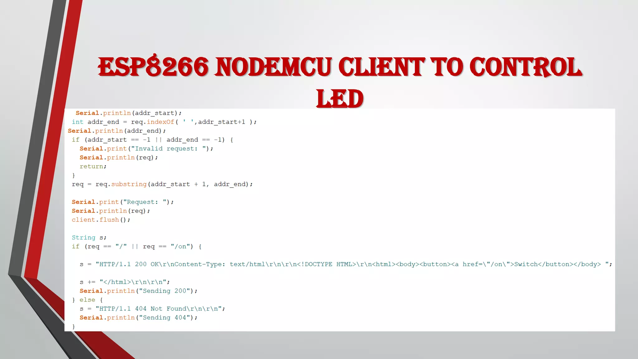 ESP8266 NodeMCU client to control led