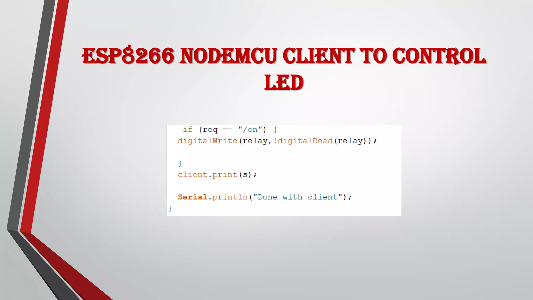 ESP8266 NodeMCU client to control led