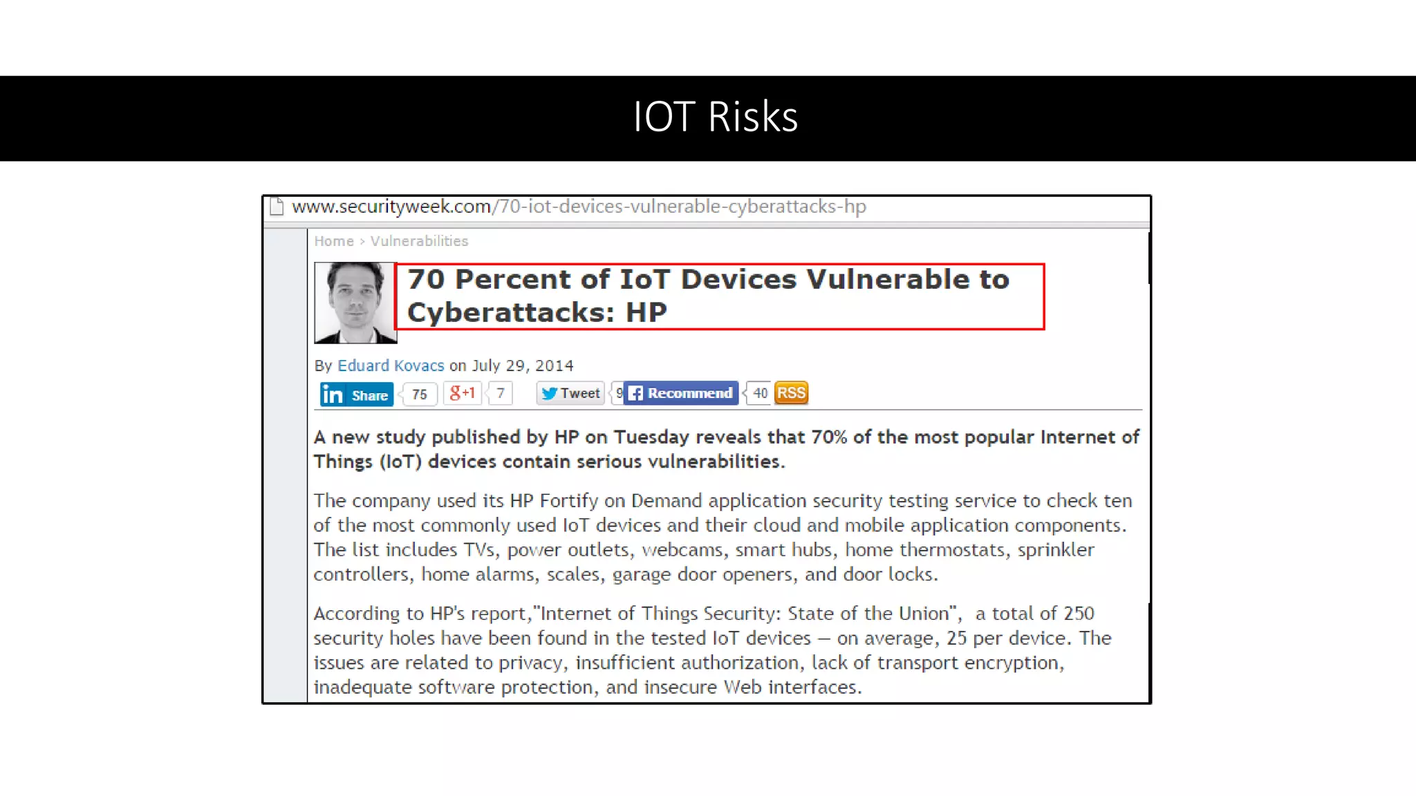IOT Risks
 