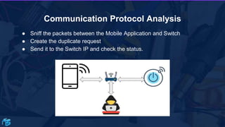 Communication Protocol Analysis
● Sniff the packets between the Mobile Application and Switch
● Create the duplicate reque...
