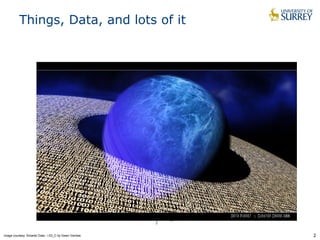 2 
Things, Data, and lots of it 
image courtesy: Smarter Data - I.03_C by Gwen Vanhee 
 