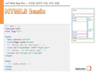 IoT Web App Dev. – 수집된 정보의 가공, 처리, 융합 
 