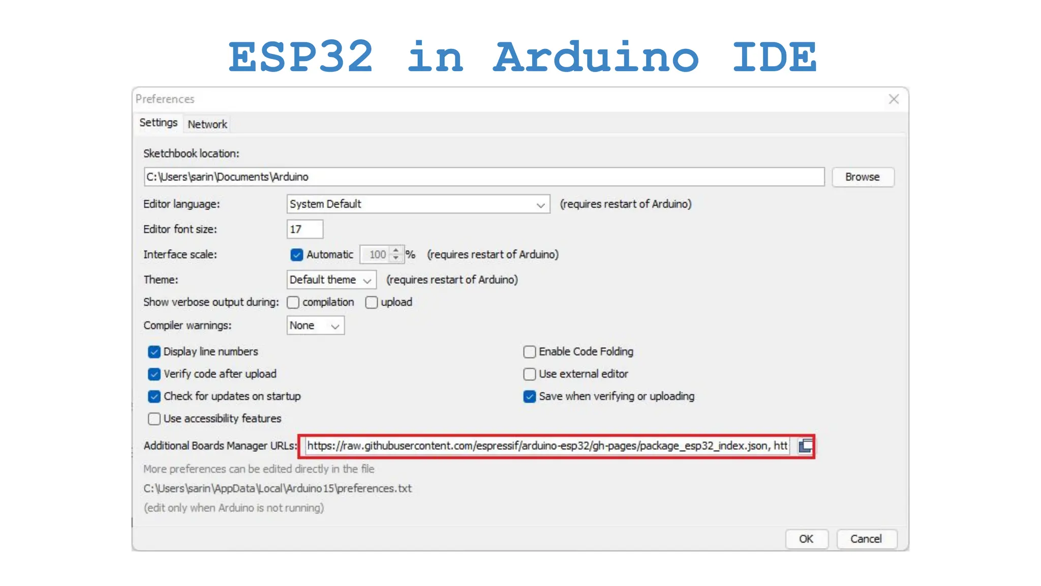 ESP32 in Arduino IDE 