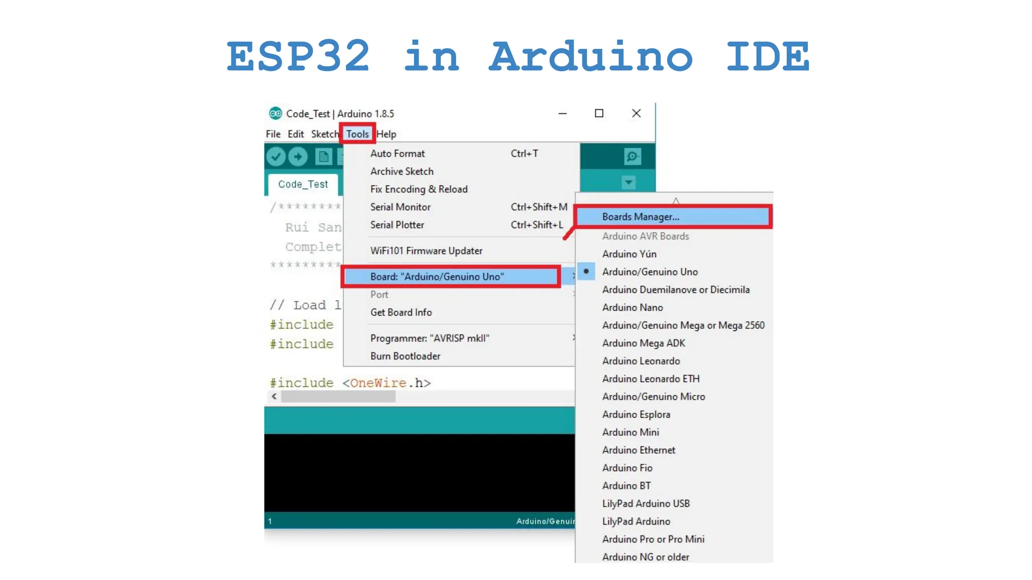 ESP32 in Arduino IDE 