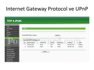Internet Gateway Protocol ve UPnP
 