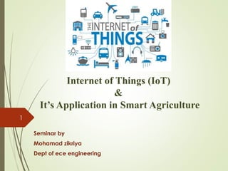 Internet of Things & Its application in Smart Agriculture | PDF