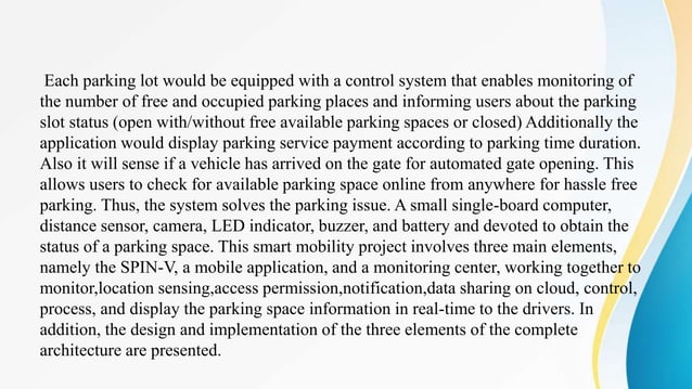 IOT Smart Car Parking System using RFID card | PPT