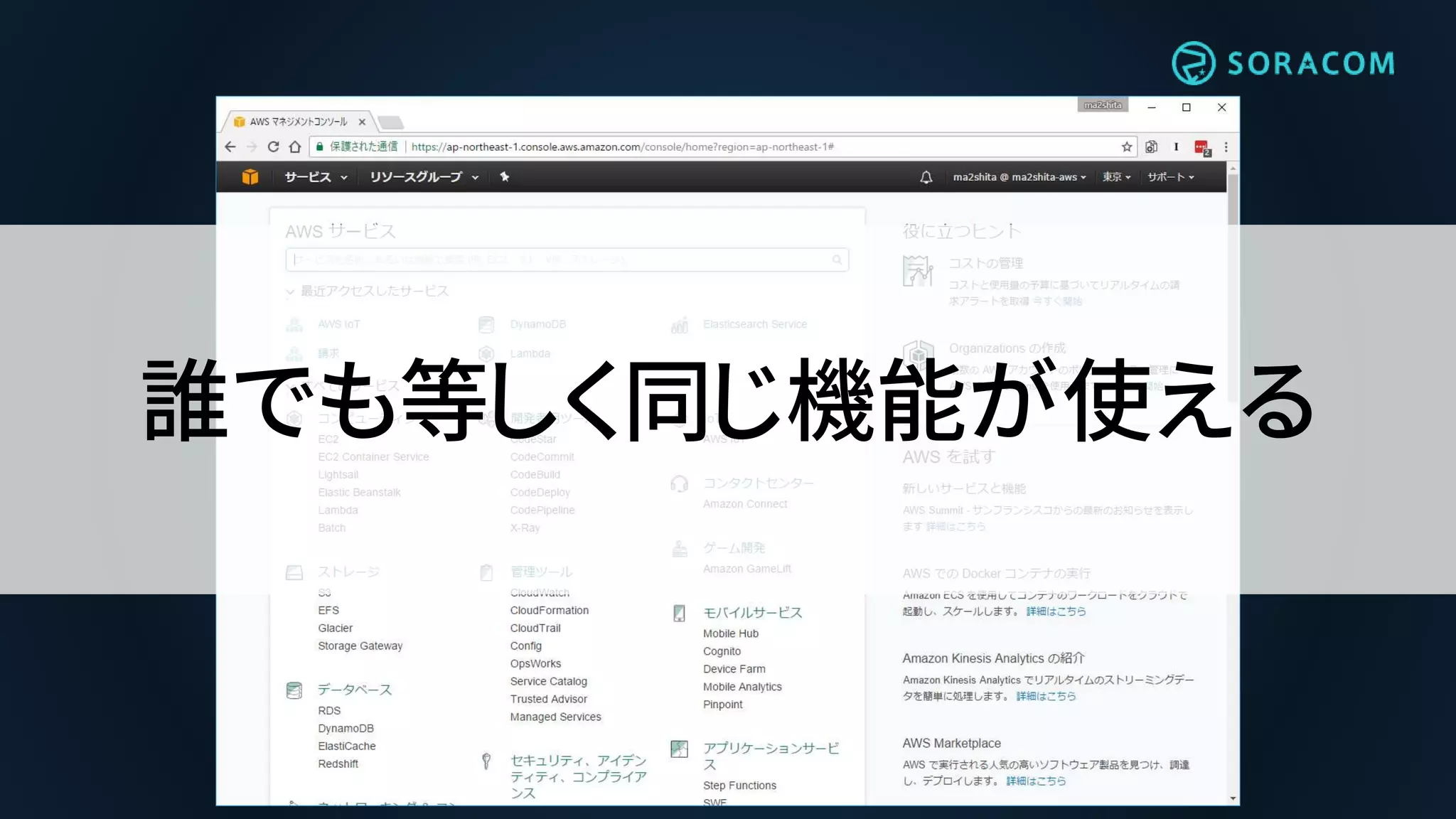 誰でも等しく同じ機能が使える
 