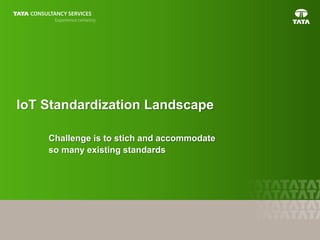 20
IoT Standardization Landscape
Challenge is to stich and accommodate
so many existing standards
 