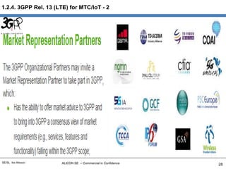 ALICON SE – Commercial in ConfidenceSE/SL Ike Alisson
1.2.4. 3GPP Rel. 13 (LTE) for MTC/IoT - 2
28
 