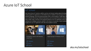 Azure IoT School
aka.ms/iotschool
 
