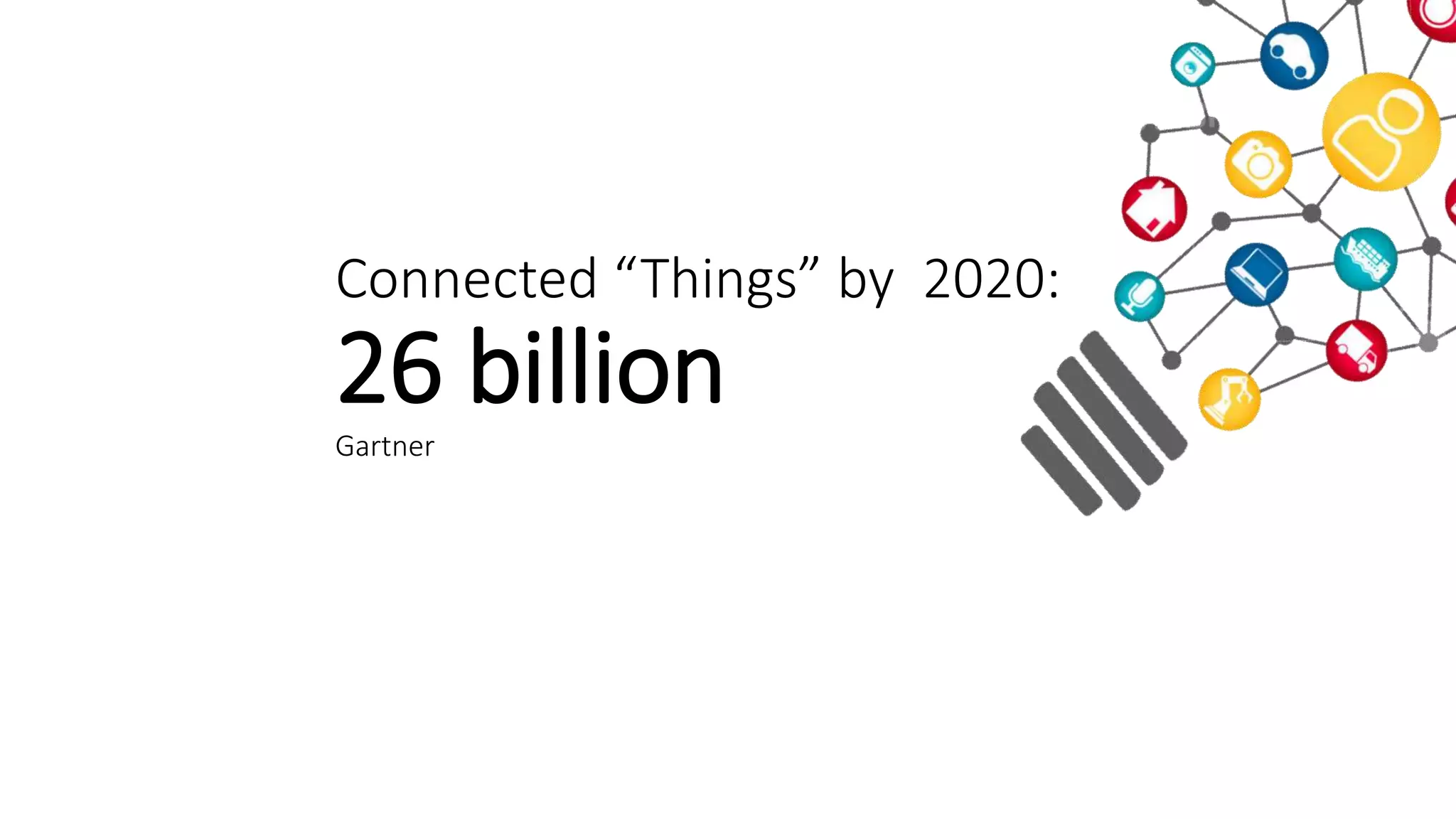Connected “Things” by 2020:
26 billion
Gartner
 