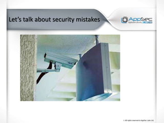 Let’s talk about security mistakes
 