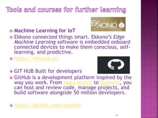 Iot trends and technologies development in terms of Machine Learning