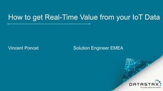 How to get Real-Time Value from your IoT Data
Vincent Poncet Solution Engineer EMEA
 