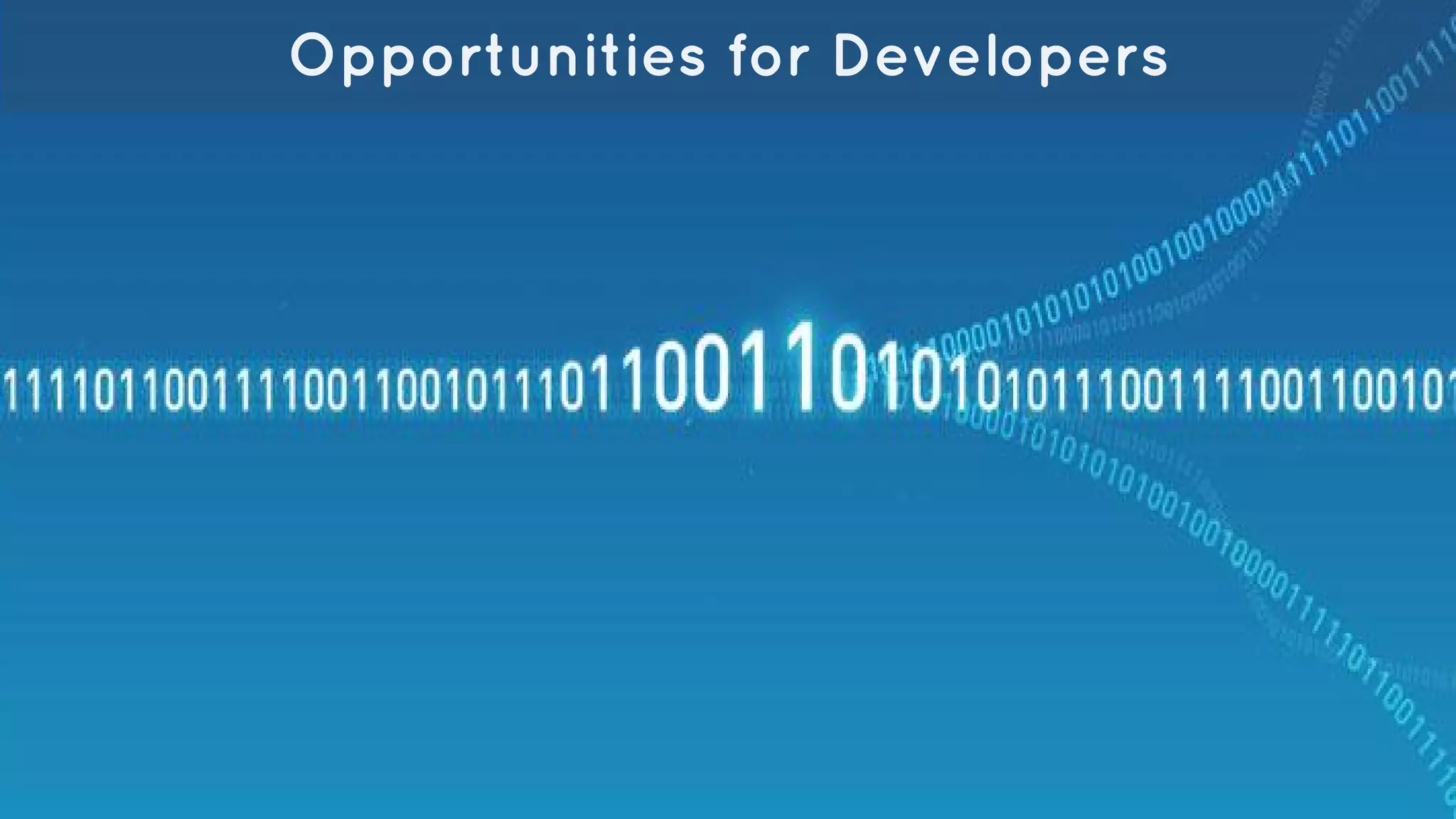 Opportunities for Developers
 