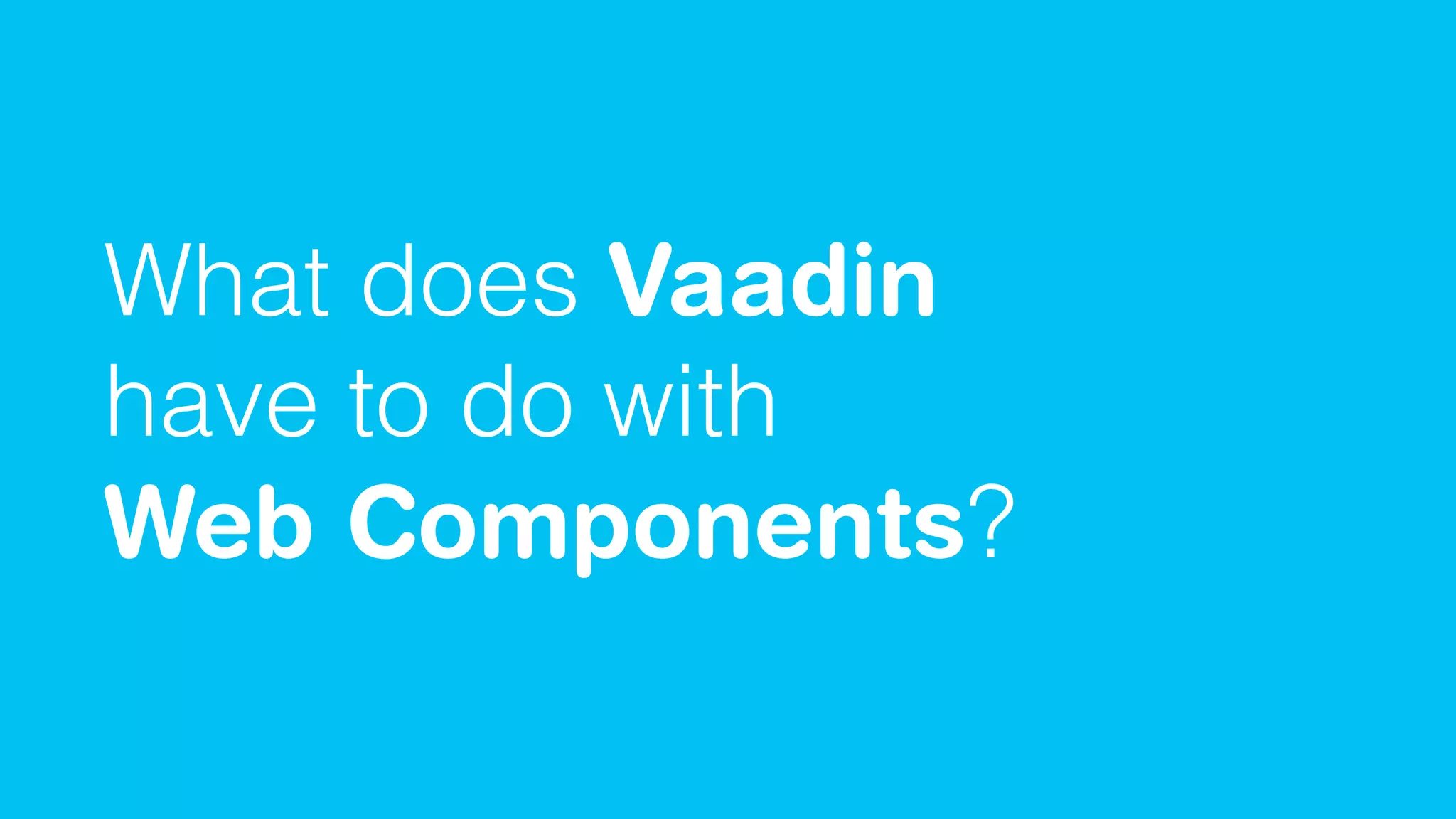 What does Vaadin
have to do with
Web Components?
 