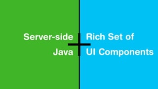 Server-side
Java
Rich Set of
UI Components
 