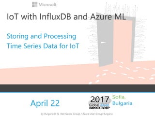 April 22
IoT with InfluxDB and Azure ML
Storing and Processing
Time Series Data for IoT
 