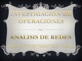 INVESTIGACION DE OPERACIONES ANALISIS DE REDES Joseantoniovaldivieso parra 