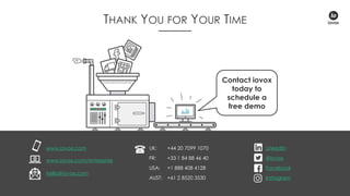 Contact iovox
today to
schedule a
free demo
THANK YOU FOR YOUR TIME
www.iovox.com
www.iovox.com/enterprise
hello@iovox.com
UK: +44 20 7099 1070
FR: +33 1 84 88 46 40
USA: +1 888 408 4128
AUST: +61 2 8520 3530
LinkedIn
@iovox
Facebook
Instagram
 