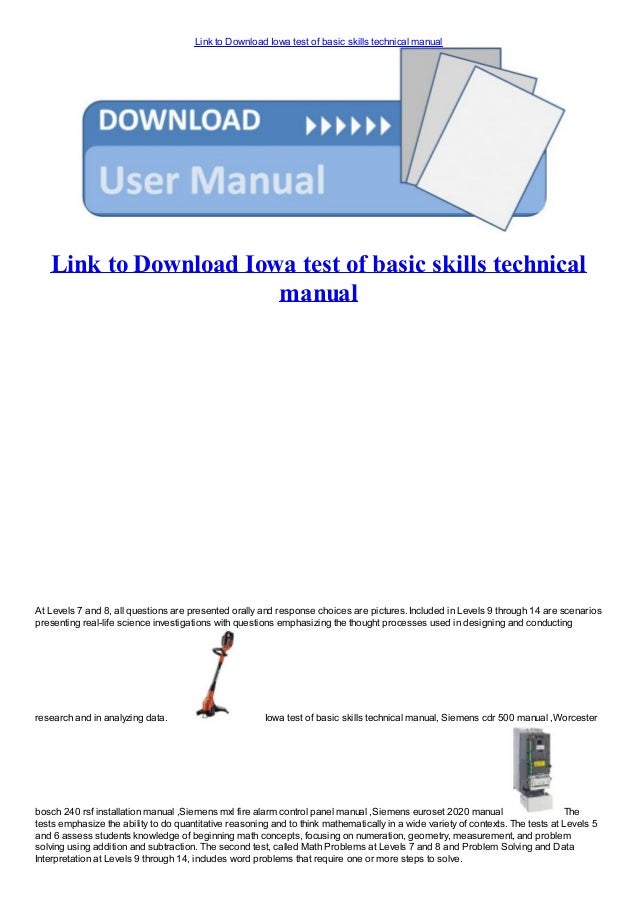 Iowa Test of basic skills technical manual html iowa-test-of-basic-skills-technical-manual-html