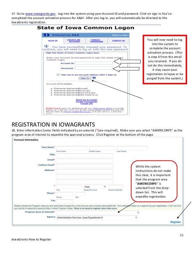 Iowa grants.registration