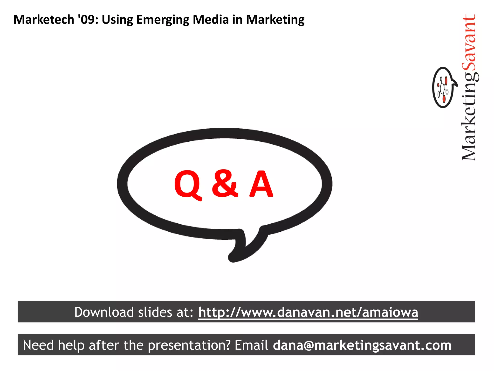 Marketech '09 - DesMoines, Iowa AMA - 1.7.09