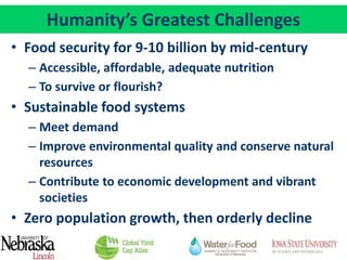 An overview of agronomy departments capabilities, what is being doing in international agriculture