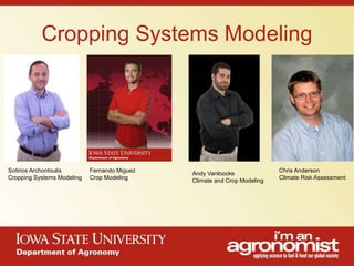 An overview of agronomy departments capabilities, what is being doing in international agriculture