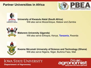 An overview of agronomy departments capabilities, what is being doing in international agriculture